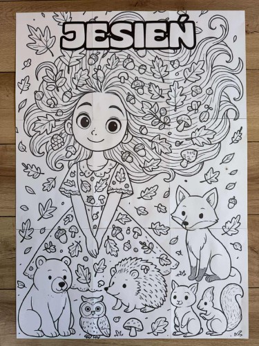 Pani Jesień 1 - Kolorowanka XXL  