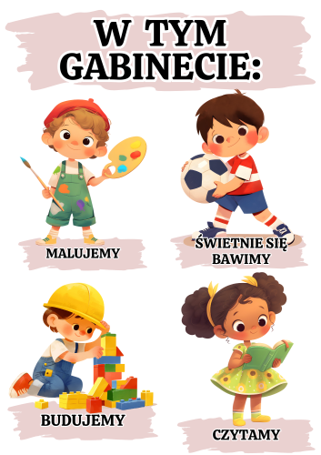 W  tej grupie / sali / klasie / świetlicy/ gabinecie -  Dekoracja wersja 3  