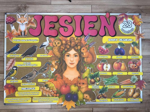Jesień - Gazetka / Dekoracje z tabliczkami wzór 2