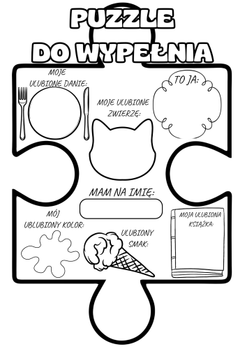 Puzzle do wypełnienia dla dzieci