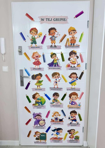 W  tej grupie / sali / klasie / świetlicy/ gabinecie -  Dekoracja wersja 3  