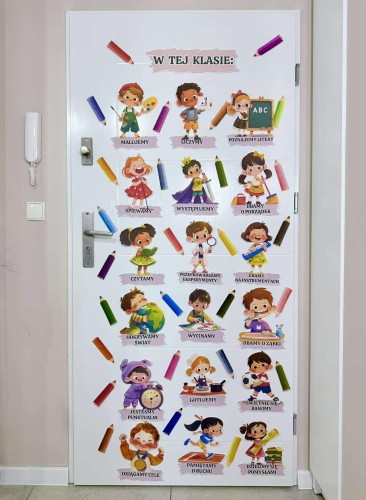 W  tej grupie / sali / klasie / świetlicy/ gabinecie -  Dekoracja wersja 3   