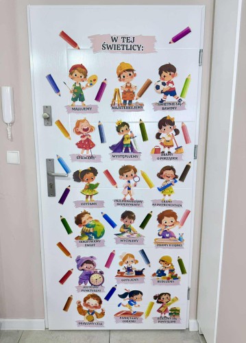 W  tej grupie / sali / klasie / świetlicy/ gabinecie -  Dekoracja wersja 3    