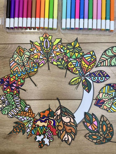 Jesienne Wianki Z Liśćmi - Praca Plastyczna 