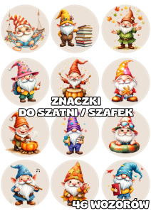 Skrzaty / Krasnale - Znaczki do szatni/ na szafki - BRAK MOŻLIWOŚCI EDYCJI