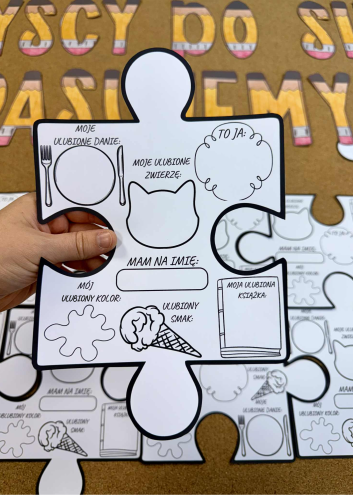 Wszyscy Do Siebie Pasujemy - Puzzle do wypełnienia dla dzieci / Gazetka 