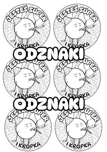 Dzień Kropki - Odznaki / Medale wzór 2 CZARNO - BIAŁY