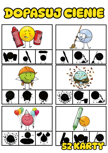 Dzień Kropki - Dopasuj Cienie- Zabawa z Klamerką