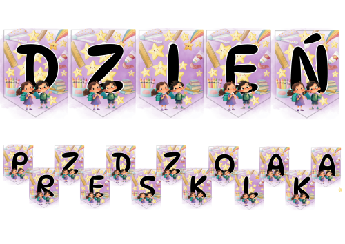 Dzień Przedszkolaka - Napis/ Girlanda wzór 1