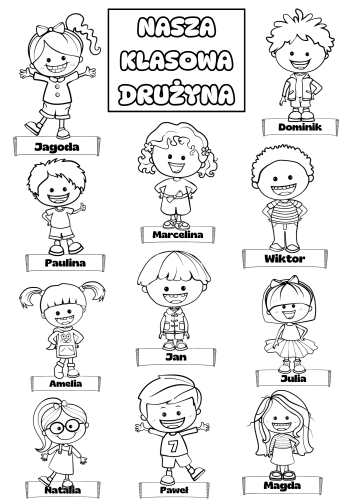Nasza Klasowa Drużyna - Dekoracje / Gazetka z możliwością edycji imion