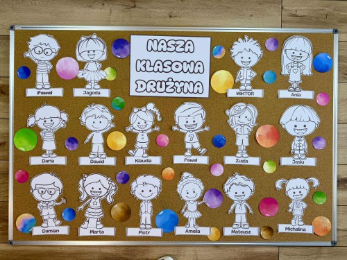Nasza Klasowa Drużyna - Dekoracje / Gazetka z możliwością edycji imion (1)