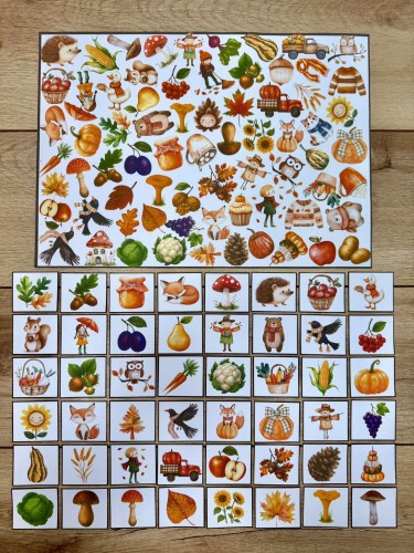 Jesień - Znajdź Na Planszy Elementy 