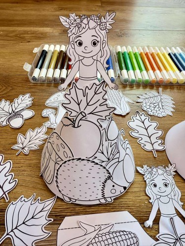 Pani Jesień 3D z Elementami Do Przyklejania - Praca Plastyczna