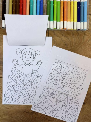 Jesienna Praca Plastyczna- Dzieci Pod Liśćmi - 3D