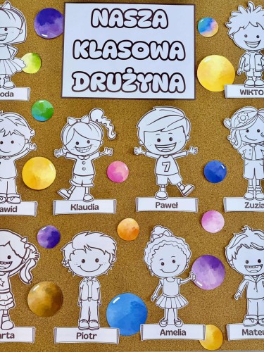 Nasza Klasowa Drużyna - Dekoracje / Gazetka z możliwością edycji imion 