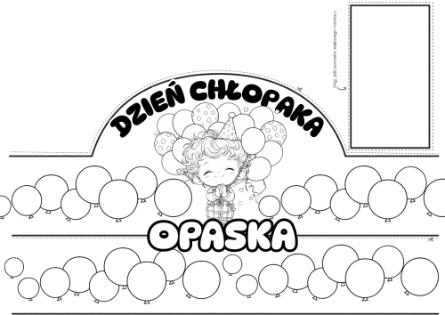 Dzień Chłopaka - Opaska  -Czarno-Biała /  wzór 1  (1)