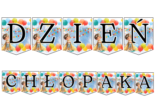 Dzień Chłopaka - Napis / Girlanda wzór 4 