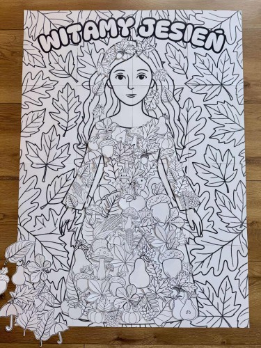 Pani Jesień - Zabawa w Projektanta + Kolorowanka XXL