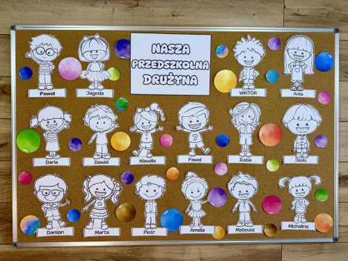Nasza Przedszkolna Drużyna - Ilustracje dzieci z możliwością edycji imion  