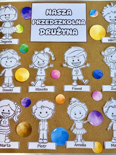 Nasza Przedszkolna Drużyna - Ilustracje dzieci z możliwością edycji imion   (1)