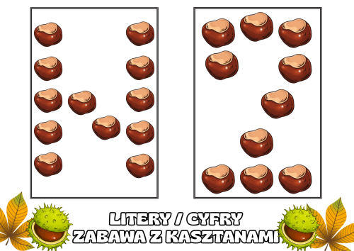 Litery / Cyfry - Zabawy Z Kasztanami 
