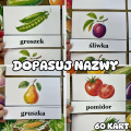 Owoce i Warzywa - Dopasowywanie Nazw  - 60 KART 