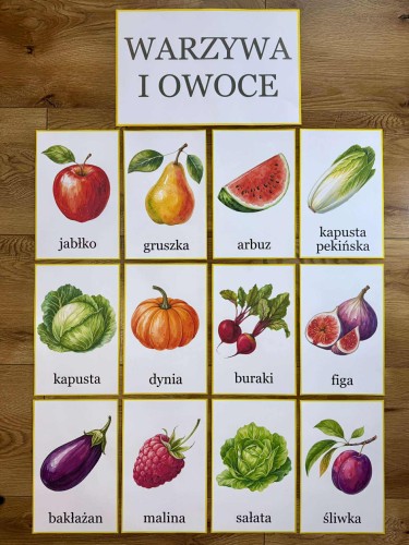 Plansze z Ilustracjami - Owoce i Warzywa