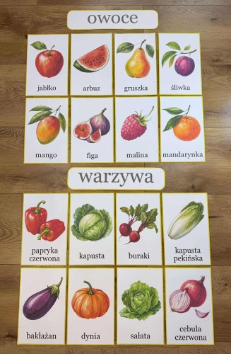 Plansze z Ilustracjami - Owoce i Warzywa