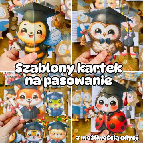 Szablony Kartek - Rozpoczęcie Roku/ Pasowanie z możliwością edycji (1)