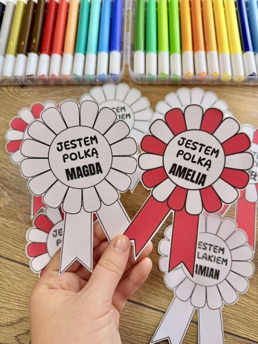 Kokardy /Kotyliony Narodowe z możliwością edycji imion   - Dzień Niepodległości / Święto Konstytucji 3 Maja