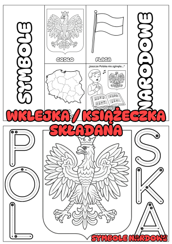 Polskie Symbole - Wklejka / Książeczka Składana -Dzień Niepodległości / Święto Konstytucji 3 Maja / Polska