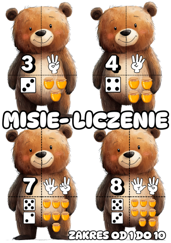 Dzień Pluszowego Misia - Dopasuj Elementy  - Liczby