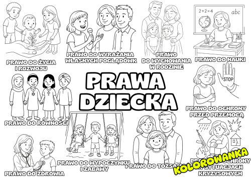 Dzień Praw Dziecka- Kolorowanka A4