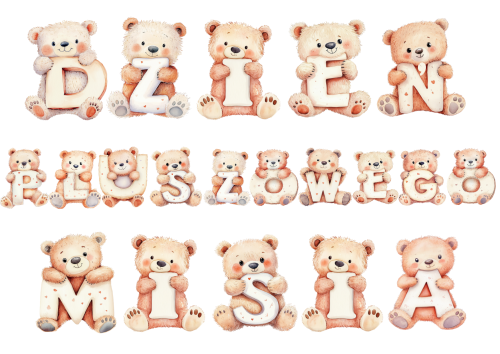Dzień Pluszowego Misia - Napis - wzór 3