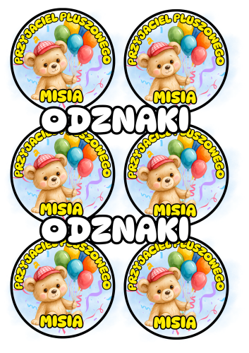 Dzień Pluszowego Misia - Odznaki Przyjaciela WZÓR 2