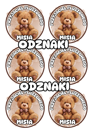 Dzień Pluszowego Misia - Odznaki Przyjaciela WZÓR 4