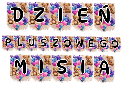 Dzień Pluszowego Misia - Napis - wzór 4