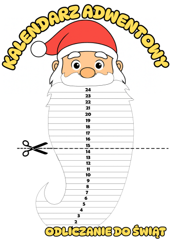 Odliczanie Do Świąt / Kalendarz Adwentowy - Broda Mikołaja