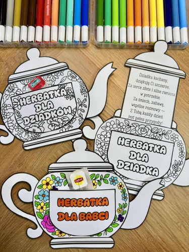 Dzbanek z herbatką - Dzień Babci i Dziadka