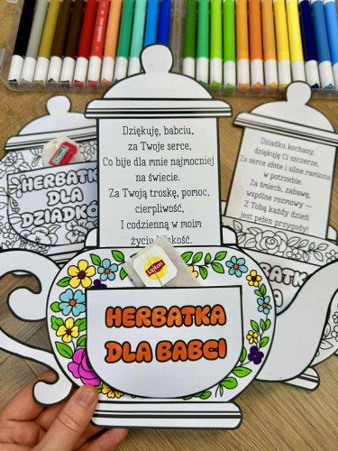 Dzbanek z herbatką - Dzień Babci i Dziadka
