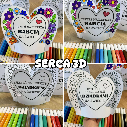 Serce Stojące 3D- Dzień Babci i Dziadka  