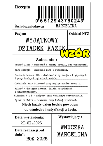 Wzór 1 - Recepta z możliwością edycji  - Dzień Babci i Dziadka