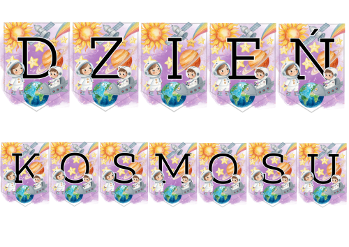  Dzień Kosmosu - Napis /  Girlanda