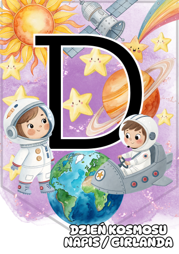  Dzień Kosmosu - Napis /  Girlanda 