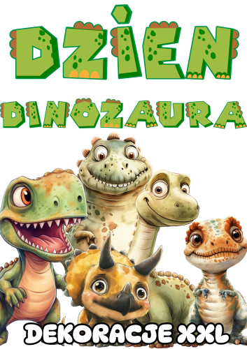 Dzień Dinozaura - Ilustracje do dekoracji + Napis