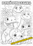 Kolorowanka XXL ( wzór 2 ) - Dzień Dinozaura