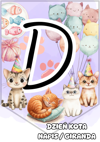 Dzień Kota - Napis / Girlanda