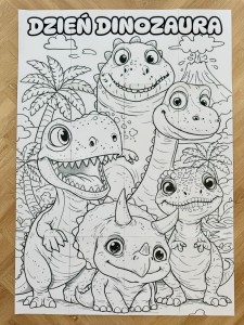 Kolorowanka XXL ( wzór 2 ) - Dzień Dinozaura 