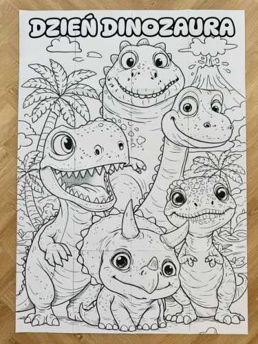 Kolorowanka XXL ( wzór 2 ) - Dzień Dinozaura 