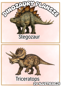 Dinozaury - Plansze z Ilustracjami i nazwami - Dzień Dinozaura